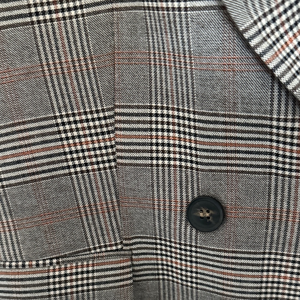 H&M Brown Plaid Double-Breasted Blazer - Picture 2 of 5